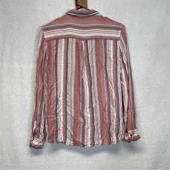 Hollister Pink & White Striped Long Sleeve Button Down Shirt Size S‎ - Picture 4 of 8